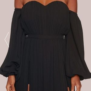 bebe Black Off-Shoulder Maxi Dress